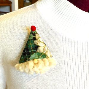 Handmade Fabric and Yarn Christmas/Holiday Gnome Pin